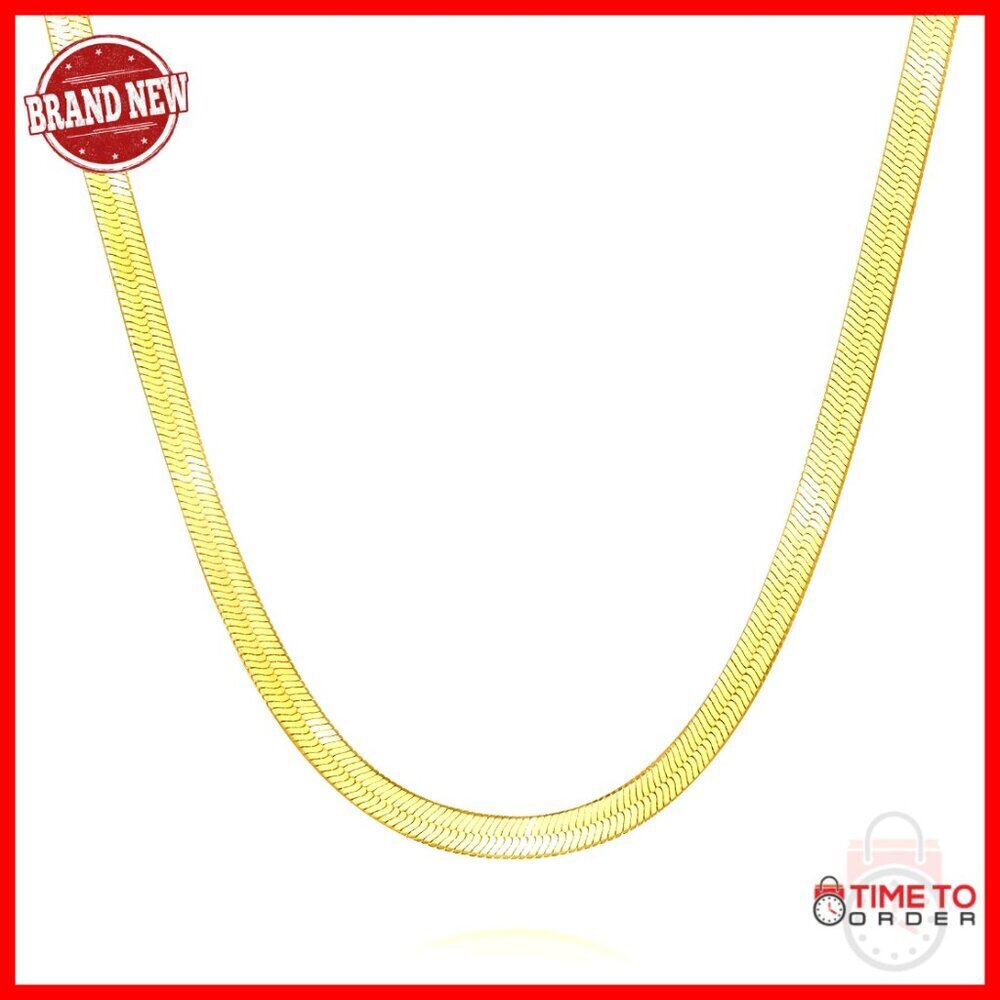 14K Gold Plated Snake Chain Necklace 4.5mm 16-26 Inch Unisex